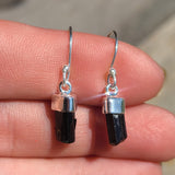 Rough Black Tourmaline 925 Earrings