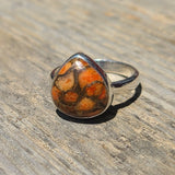 Copper Red Turquoise 925 Ring