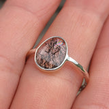Black Rutile/Tourmalated Quartz 925 Ring