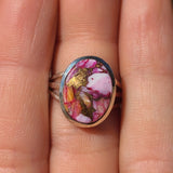 Kingman Pink Dahlia Turquoise 925 Ring