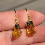 18k Gold Vermeil Rough Citrine 925 Earrings