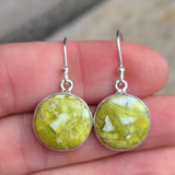 Lizardite Serpentine 925 Earrings