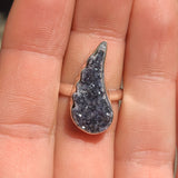 Natural Agate Druzy 925 Ring