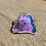 Purple Dendritic Opal 925 Ring