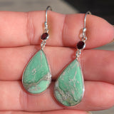 Utah Variscite & Garnet 925 Earrings