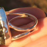 Carved Peacock Labradorite 925 Ring