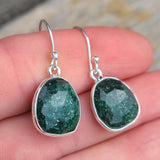 Faceted Aventurine 925 Earrings