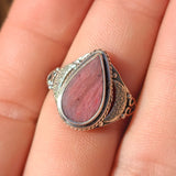 Pink Tulip Quartz 925 Ring
