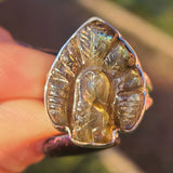 Carved Peacock Labradorite 925 Ring
