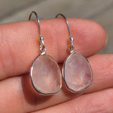 Faceted Rose Quartz - Madagascar 925 Earrings