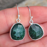 Faceted Aventurine 925 Earrings