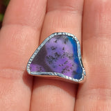 Purple Dendritic Opal 925 Ring
