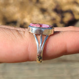 Kingman Pink Dahlia Turquoise 925 Ring