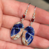 Orange Sodalite & Garnet 925 Earrings