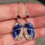 Orange Sodalite & Garnet 925 Earrings