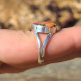 Kingman Orange Dahlia Turquoise 925 Ring