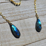 Athena Goddess Faceted Labradorite Face Chain