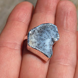 Merlinite Dendritic Opal Slice - Turkey 925 Ring