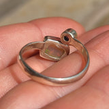 Ethiopian Opal (Rough) & Amethyst 925 Ring