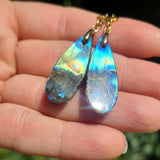 Athena Goddess Faceted Labradorite Face Chain