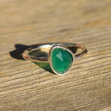 Faceted Green Onyx 925 Ring