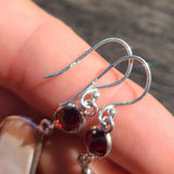 Orange Scolecite - India & Garnet 925 Earrings