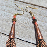 Hand Cut Leather 14k Gold Plated Earrings