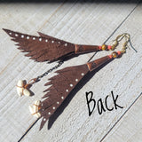Hand Cut Leather 14k Gold Plated Earrings