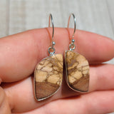 Natural Coffee Zebra Jasper 925 Earrings