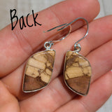 Natural Coffee Zebra Jasper 925 Earrings
