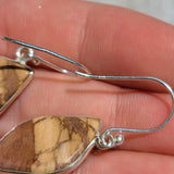 Natural Coffee Zebra Jasper 925 Earrings