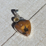 Amethyst Sage Agate - Nevada & Citrine 925 Pendant