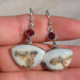 Indonesian Maligano Jasper & Garnet 925 Earrings