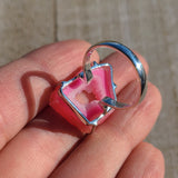 Fleece Pink Geode Druzy 925 Ring