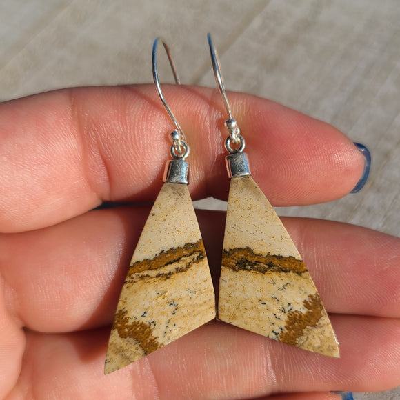 Picture Jasper 925 Earrings
