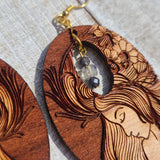 Flower Goddess Labradorite & Sapphire 18k GP Earrings