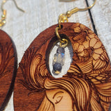 Flower Goddess Labradorite & Sapphire 18k GP Earrings