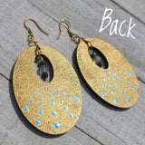Flower Goddess Labradorite & Sapphire 18k GP Earrings