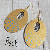 Flower Goddess Labradorite & Sapphire 18k GP Earrings
