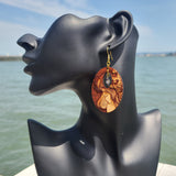Flower Goddess Labradorite & Sapphire 18k GP Earrings