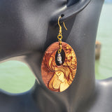 Flower Goddess Labradorite & Sapphire 18k GP Earrings