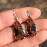 Russian Honey Dendrite Opal 925 Earrings