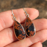 Russian Honey Dendrite Opal 925 Earrings