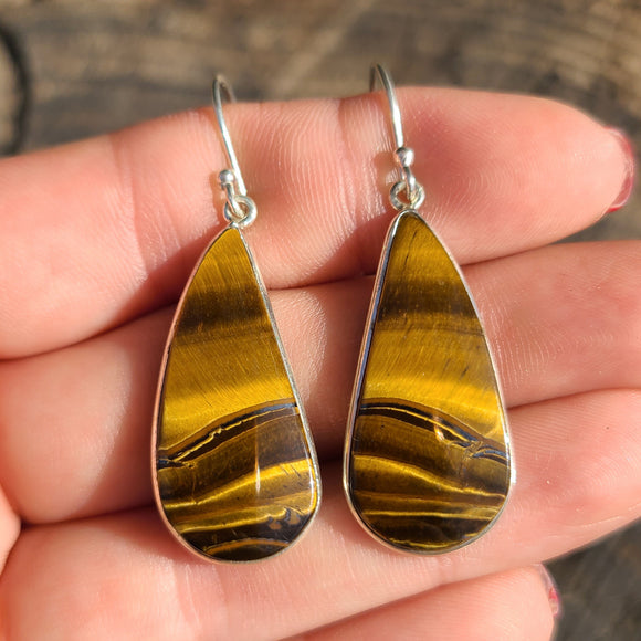 Tiger Eye - Africa 925 Earrings