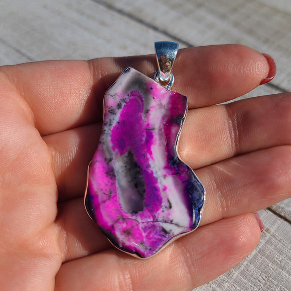 Purple Dendritic Opal 925 Pendant