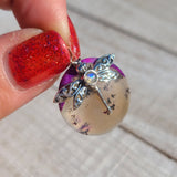Dragonfly - Purple Dendritic Opal & Rainbow Moonstone 925 Pendant