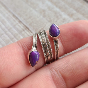 Copper Purple Turquoise - Arizona 925 Ring