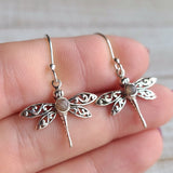 Dragonfly - Black Sandstone - Namibia 925 Earrings