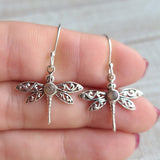 Dragonfly - Black Sandstone - Namibia 925 Earrings