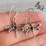 Dragonfly - Black Sandstone - Namibia 925 Earrings
